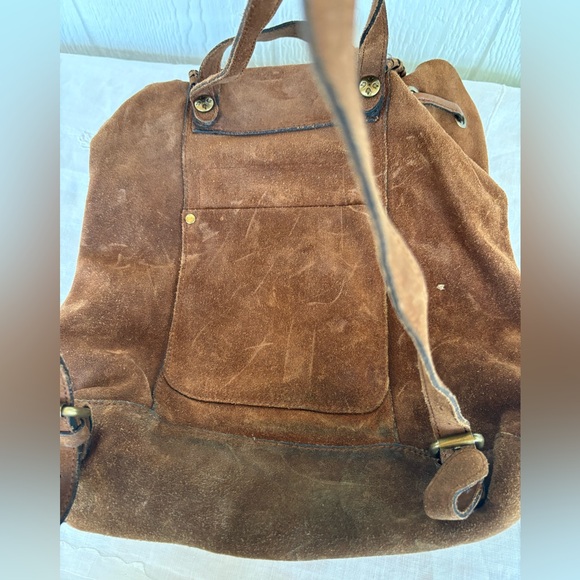 Brown Suede Backpack Patricia Nash heavy suede Large !!!